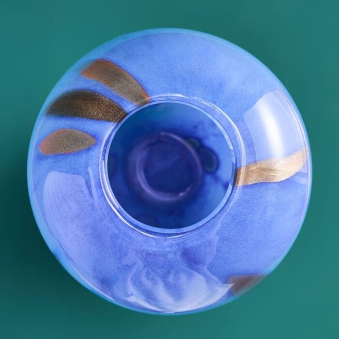 VASE VALENTINA L BLUE-GOLD