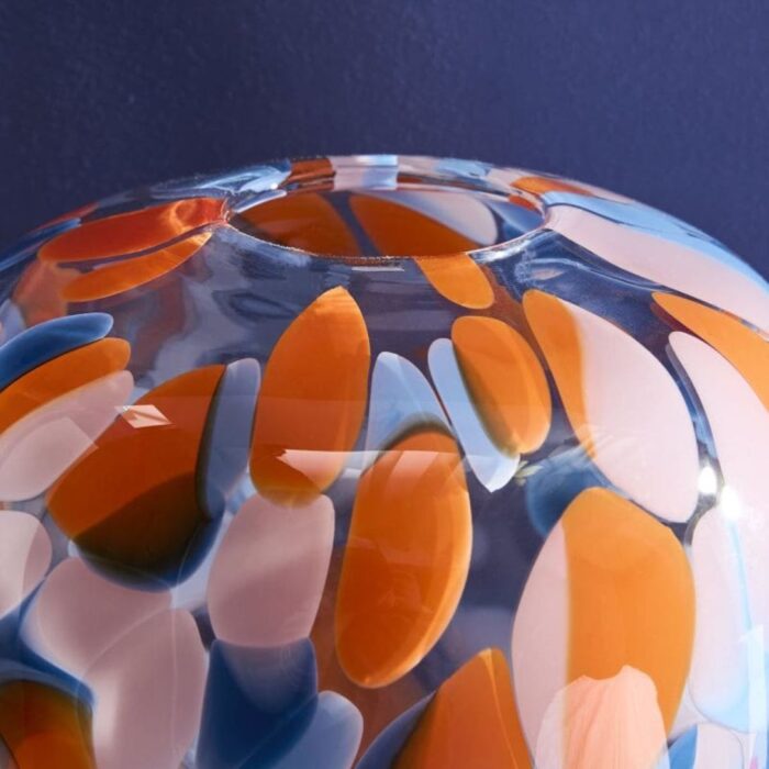 VASE LILLY DOTS BLUE-ORANGE