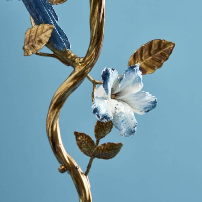 CANDLEHOLDER PARROT BLUE-WHITE