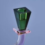 CANDLE HOLDER FANCY CRYSTAL 5-FLAME GLASS PURPLE