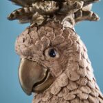CANDLESTICK PARROT NIO PINK-GOLD-WHITE VINTAGE-ECCENTRIC DECORATION