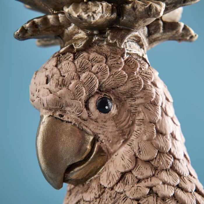 CANDLESTICK PARROT NIO PINK-GOLD-WHITE VINTAGE-ECCENTRIC DECORATION