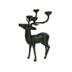 CANDLESTICK DEER BLACK ALUMINUM