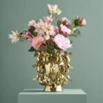 VASE WITH RABBITS GOLD