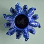 VASE WITH MICE MOUSE BLUE
