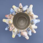 VASE WITH BIRDS L WHITE