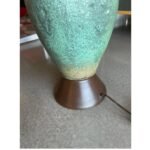 CERAMIC SCULPTURE LAMP GERMAN VOLCANIC GLAZE VERDIGRIS
