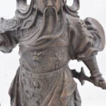 REALISTIC GENERAL GUAN YU CHINESE GOD OF WAR BRONZE SCULPTURE