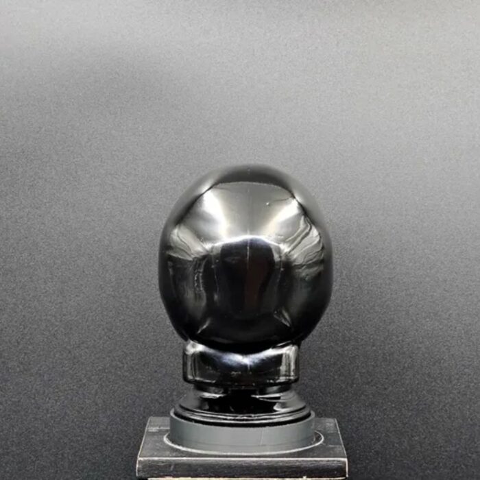 BLACK GLASS SKULL LIGHT COVER WITH CUSTOM 3D PRINTED BASE