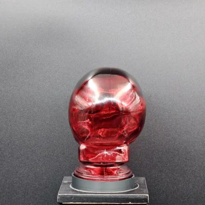 RED GLASS SKULL LIGHT COVER WITH CUSTOM 3D PRINTED BASE