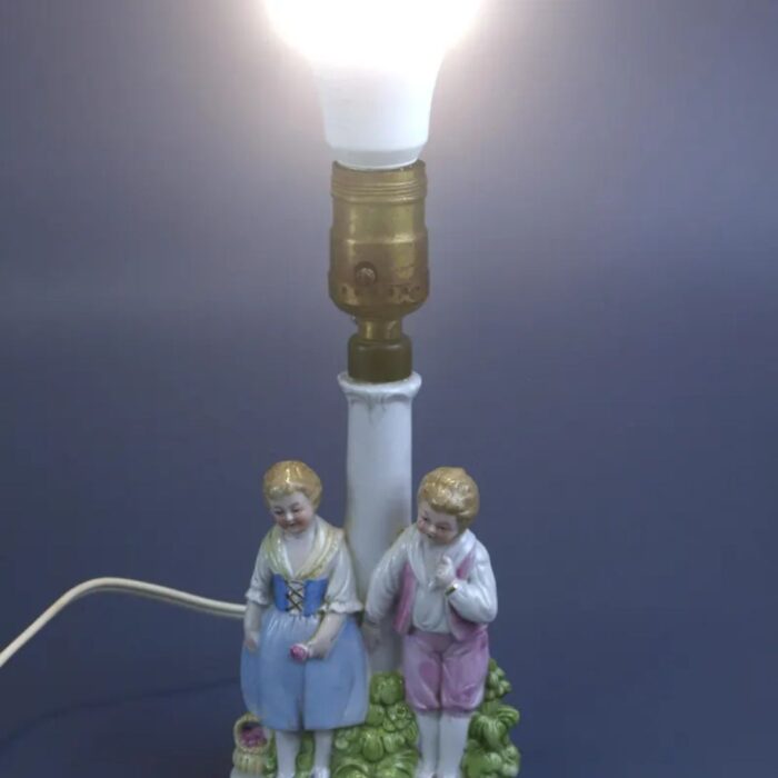 VINTAGE HAND PAINTED GERMAN PORCELAIN LAMP