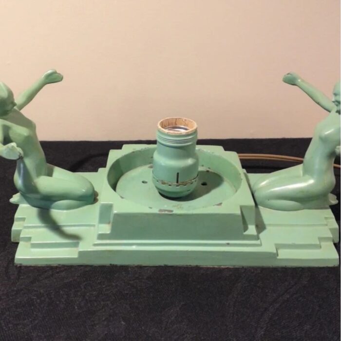 FRANKART ART DECO EMBRACING NYMPHS ACCENT LAMP