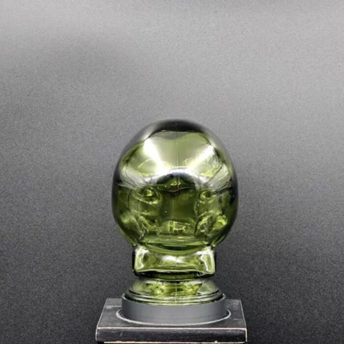 GREEN GLASS SKULL LIGHT COVER WITH CUSTOM 3D PRINTED BASE