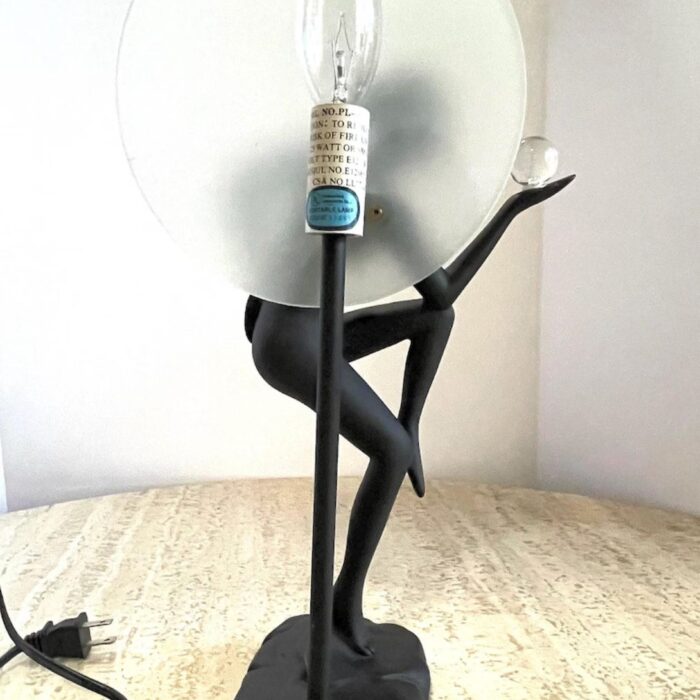 ART DECO FRANK ART STYLE DANCING WOMAN HOLDING A SPHERE