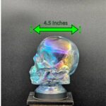 IRIDESCENT CLEAR GLASS SKULL LIGHT COVER WITH CUSTOM 3D PRINTED BASE