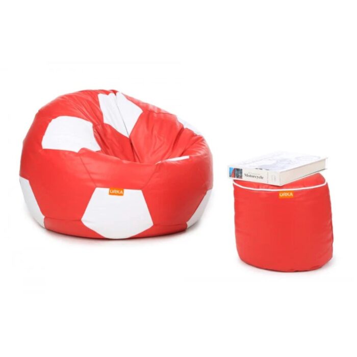 THE KICKBACK FOOTBALL BEAN BAG WITH FREE FOOT STOOL