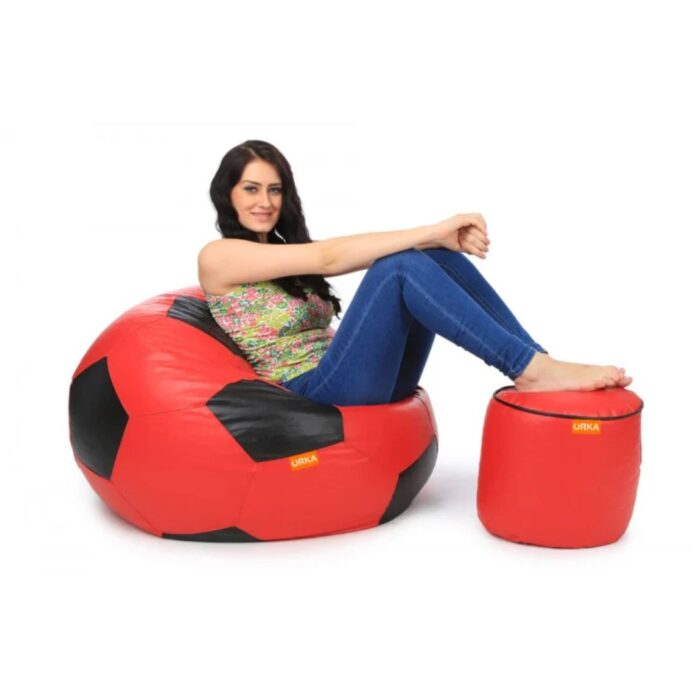 THE KICKBACK FOOTBALL BEAN BAG WITH FREE FOOT STOOL