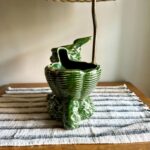 VINTAGE GREEN CERAMIC SCOTTY DOG LAMP
