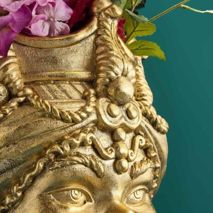 SICILIAN FLOWER POT AGOSTINO GOLD