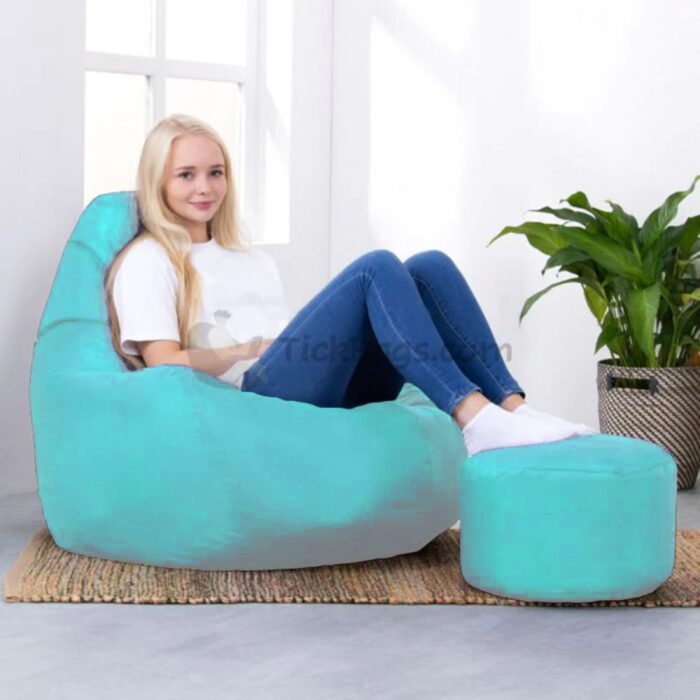 BUCKET BEAN BAG CHAIR AND FOOT STOOL
