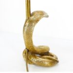 HOLLYWOOD REGENCY 1970S SOLID GOLD BRASS COBRA LAMP