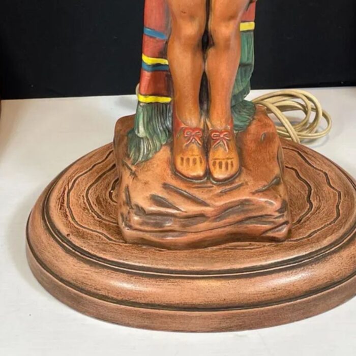 NATIVE AMERICAN CERAMIC FIGURE TABLE LAMP