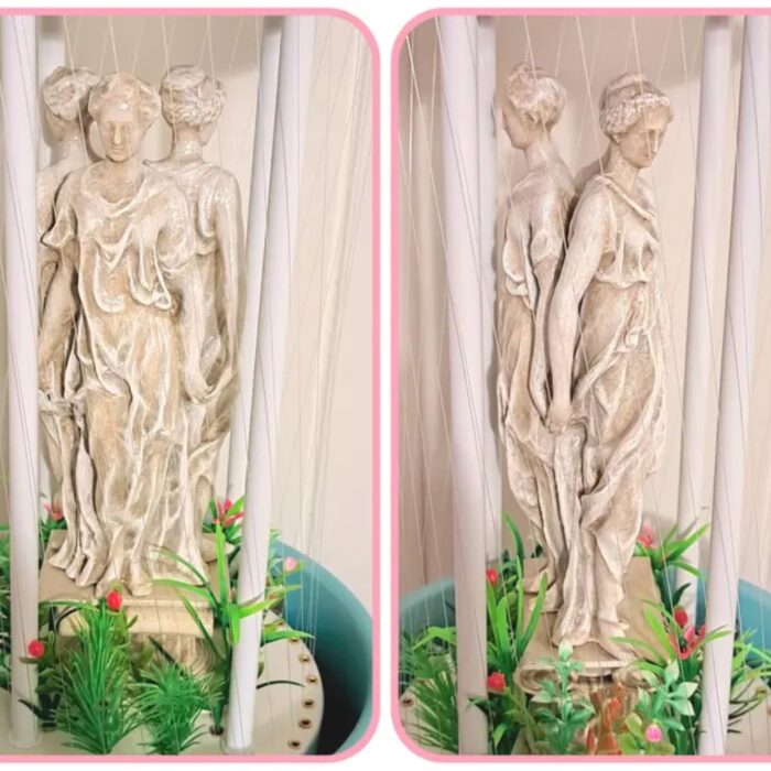 HANDMADE OIL RAIN LAMP WITH GREEK THREE GRACES STATUE
