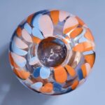 VASE LILLY DOTS BLUE-ORANGE