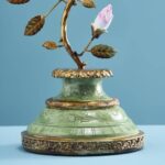 CANDLEHOLDER PARROT GREEN-GOLD