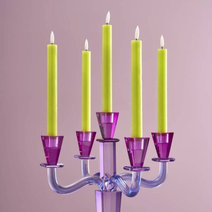 CRYSTAL CANDELABRUM 5-ARM PURPLE