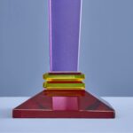 CANDLE HOLDER FANCY CRYSTAL 5-FLAME GLASS PURPLE