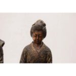 PAIR BRONZE JAPANESSE STATUES