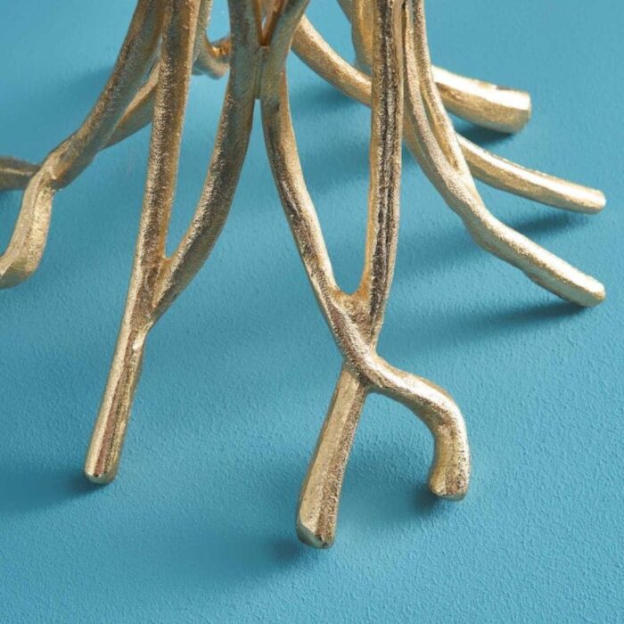 CANDLESTICK ROOTS GOLD ALUMINUM HANDMADE