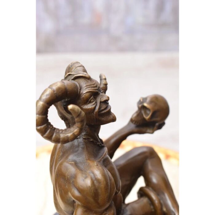 MINOTAUR BRONZE SCULPTURE ON MARBLE BASE