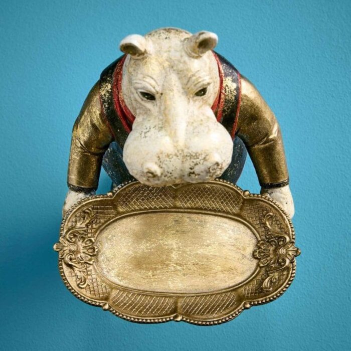 CARD HOLDER / ANIMAL FIGURE HIPPOPOTAMUS