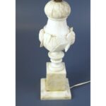 ANTIQUE EARLY 20TH C NEOCLASSICAL HAND CARVED ITALIAN MARBLE TABLE LAMP