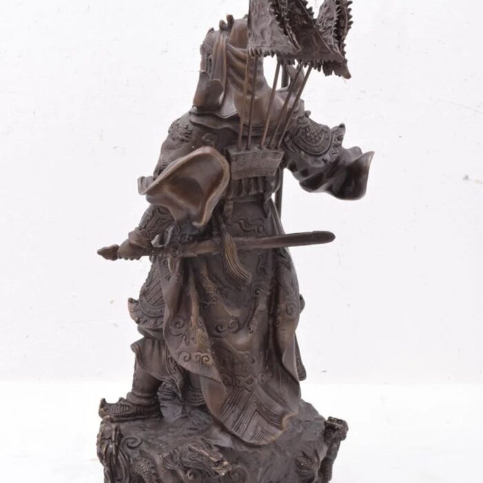 REALISTIC GENERAL GUAN YU CHINESE GOD OF WAR BRONZE SCULPTURE