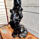 MID CENTURY BLACK CERAMIC LAMP
