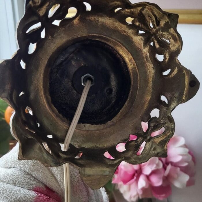 VINTAGE ART NOUVEAU RENAISSANCE LADY GODDESS LAMP BRASS
