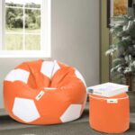 SET OF FOOTBALL BEAN BAG WITH STOOL