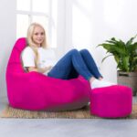 BUCKET BEAN BAG CHAIR AND FOOT STOOL