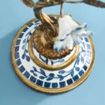 CANDLEHOLDER PARROT BLUE-WHITE