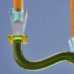 CANDLE HOLDER FANCY CRYSTAL 5-FLAME GLASS YELLOW