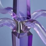 CANDLE HOLDER FANCY CRYSTAL 5-FLAME GLASS PURPLE