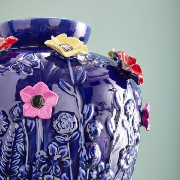 VASE WITH FLOWERS PRIMAVERA BLUE