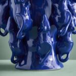 VASE WITH MICE MOUSE BLUE