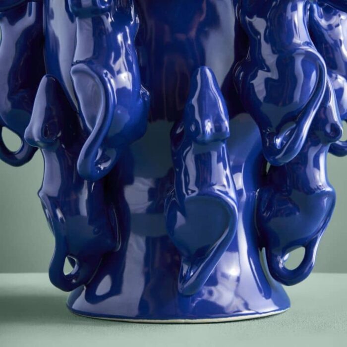 VASE WITH MICE MOUSE BLUE
