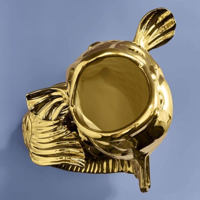 XXL VASE FISH BLUBB GLOSSY GOLD