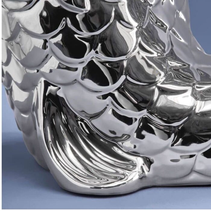 XXL VASE FISH BLUBB SILVER