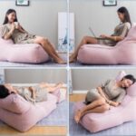 HIGH BLUE BEAN BAG SOFA SET